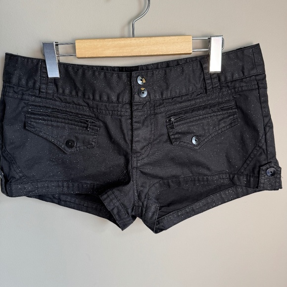Zara trf Collection Women's Glitter Shortie Shorts Black 10 Summer Festival 1.5" - Picture 1 of 15